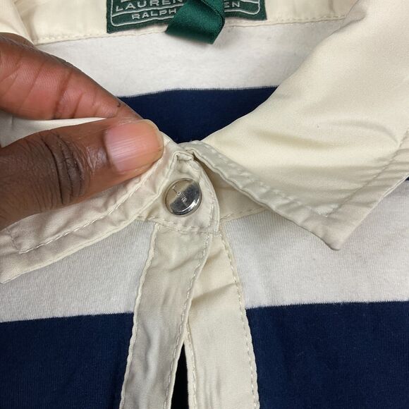 Lauren Ralph Lauren Polo Shirt Striped Short Sleeve Performance Slim Fit Top XL - Picture 3 of 10